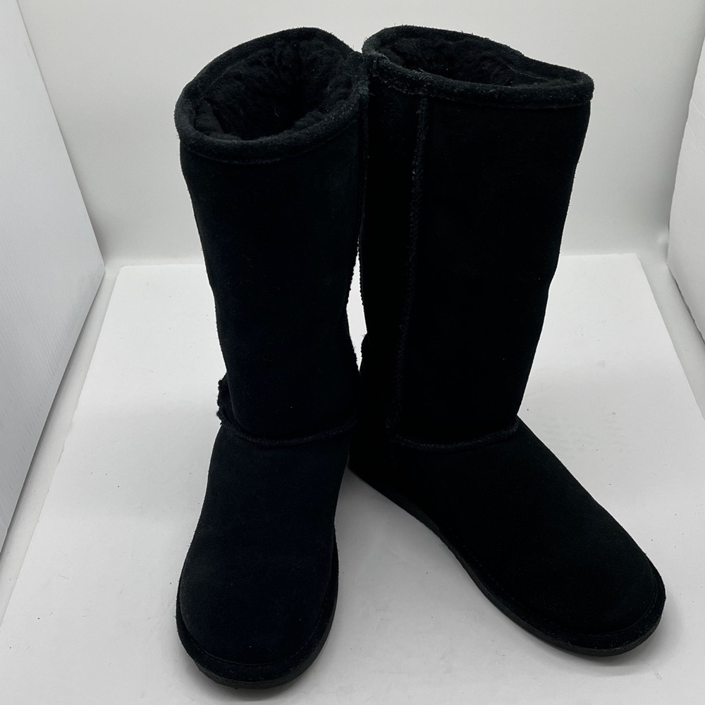 Bjorndal‎ Suede Fur Lined Boots High Womens 7 Black Cabin Cottage Boho - Picture 4 of 17